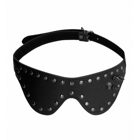 🦋B2G1🦋SHOTS AMERICA-Skulls & Bones Skulled Spiked & Studded Eye Mask - Picture 1 of 5